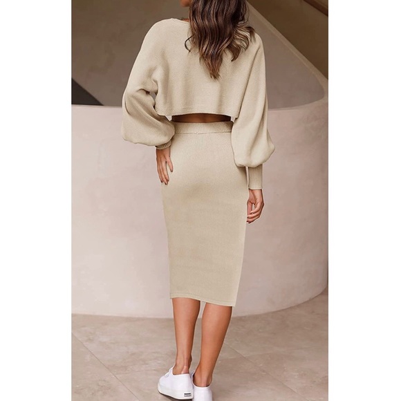 2-Piece Knit Midi Skirt+Sweater Set - Picture 4 of 5